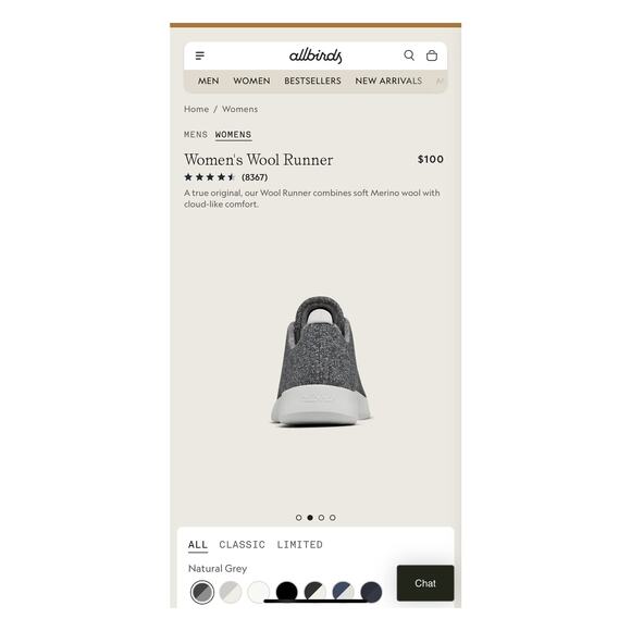 Allbirds Women’s Wool Runners | Natural Grey | Size W9 | Merino Wool Sneakers - Picture 3 of 10